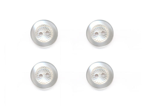 Round Petal Detail Buttons - White - 856