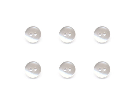 Round Plain Buttons - White - 858