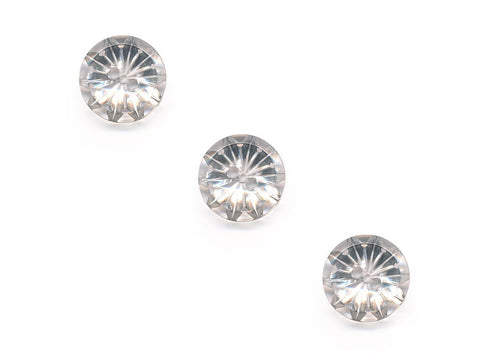 Round Flower Effect Buttons - Clear - 883