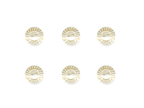 Round Plain Buttons with Textured Rim - Yellow - 890