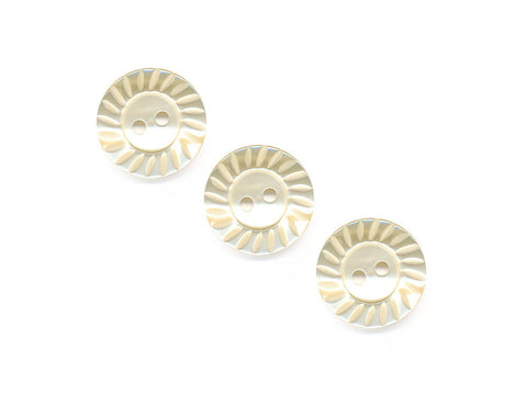 Round Plain Buttons with Textured Rim - Yellow - 891