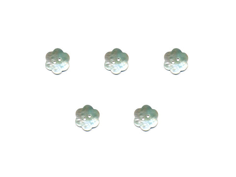 Flower Shaped Shell Buttons - Silver - 904