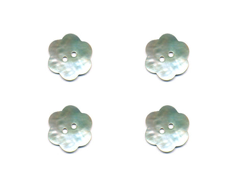 Flower Shaped Shell Buttons - Silver - 905