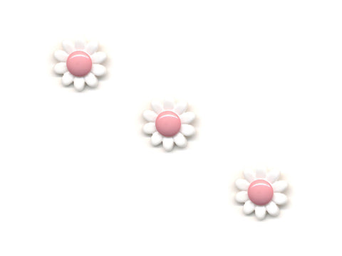 Flower Buttons - White & Pink - 911