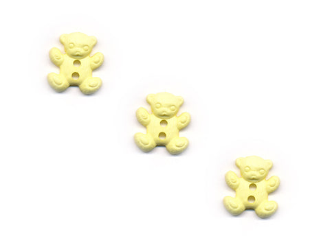 Teddy Bear Shaped Buttons - Yellow - 915