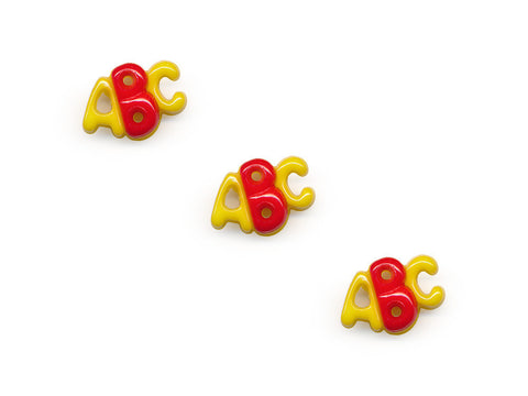 ABC Shaped Buttons - Yellow/Red - 917