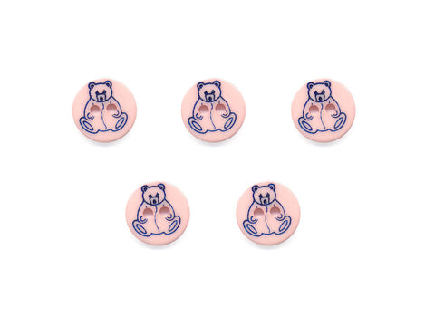 Round Novelty Buttons - Bear - 937