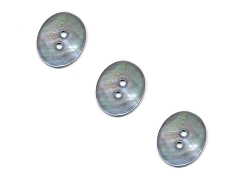 Oval Shaped Shell Buttons - Silver - 987