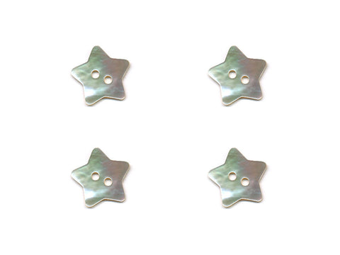Star Shaped Shell Buttons - Silver - 988