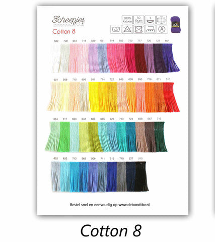 Scheepjes Cotton 8 Shade Card