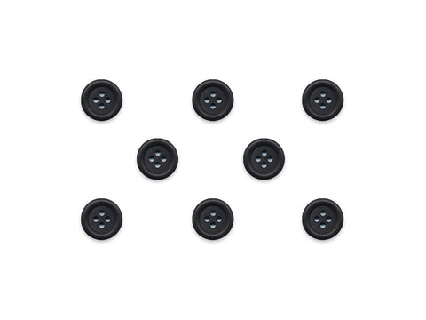 Round Ring Edge Button - Black - 20L