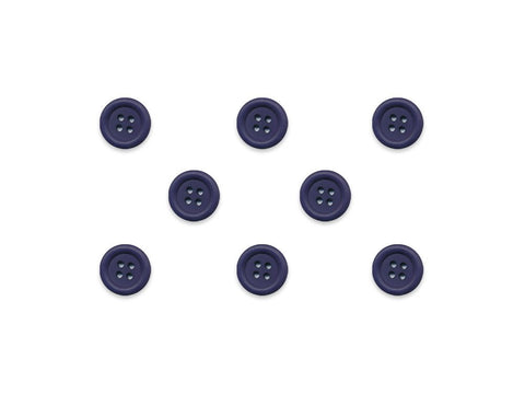 Round Ring Edge Button - Navy - 20L