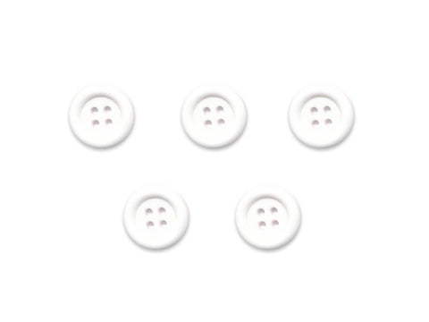 Round Ring Edge Button - White - 28L