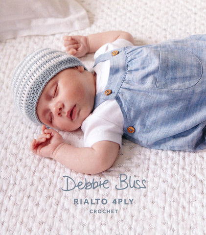 Striped Crochet Hat and Bootees in Debbie Bliss Rialto 4 Ply (DB012)