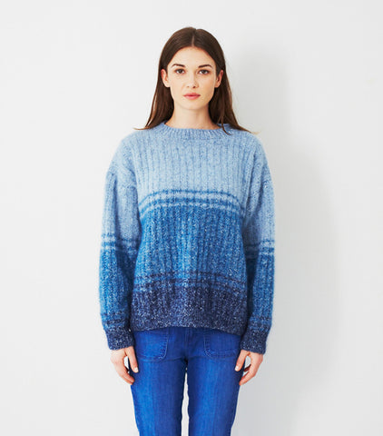 Tonal Stripe Sweater in Debbie Bliss Fine Donegal and Angel (DB026)