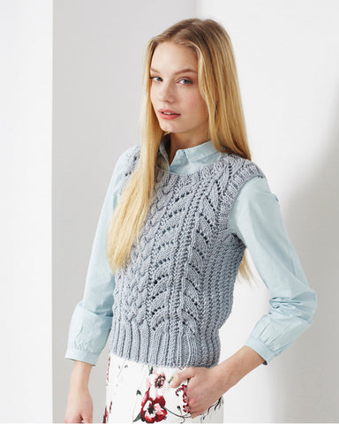 Cable and Lace Tank in Debbie Bliss Rialto Chunky (DB034)