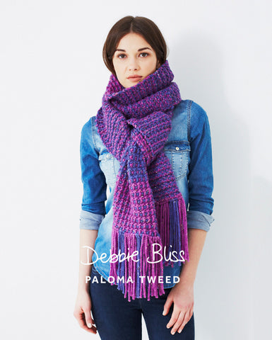 Two Colour Scarf in Debbie Bliss Paloma Tweed (DB040)
