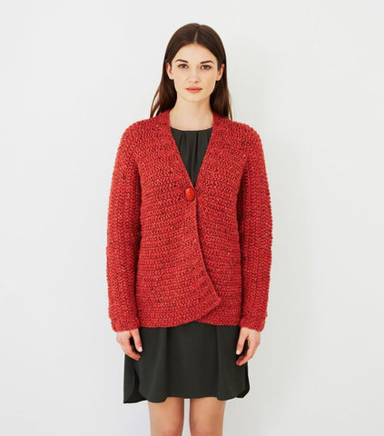Sideways Knitted Jacket in Debbie Bliss Paloma Tweed (DB041)