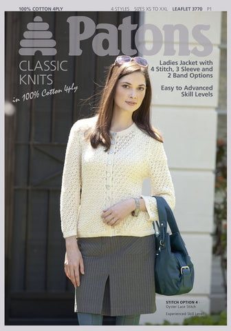 Ladies Jackets in Patons 100% Cotton 4 Ply (3770)