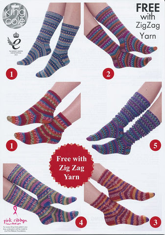 Socks in King Cole New Zig Zag 4 Ply