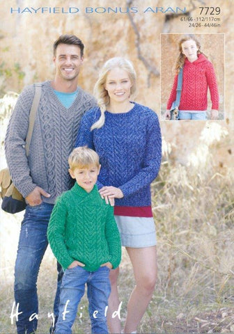 Sweaters in Hayfield Bonus Aran (7729)