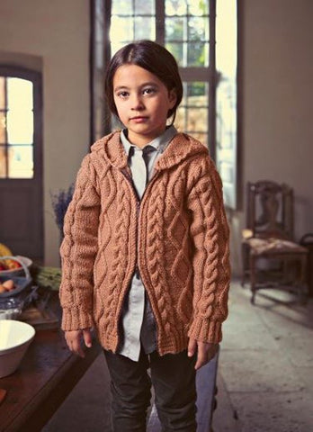 Hooded Cable Jacket in Bergere de France Sport (705.83)