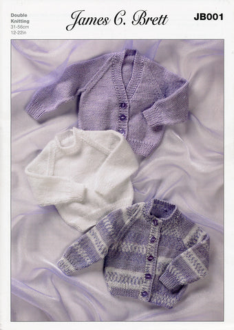 Cardigans and Sweater in James C. Brett Magi-Knit DK, Baby DK and Supreme Baby DK (JB001)