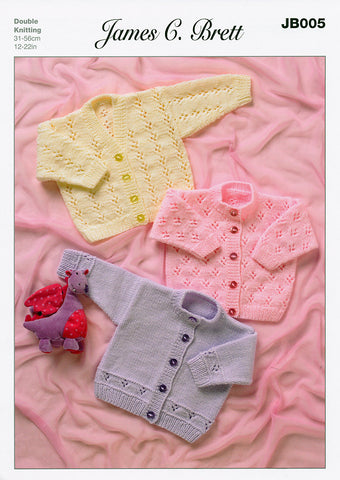 Cardigans in James C. Brett Magi-Knit DK, Baby DK and Supreme Baby DK (JB005)
