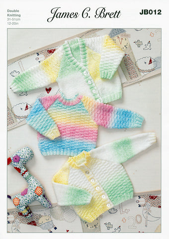 Cardigans and Sweater in James C. Brett Baby Marble DK (JB012)