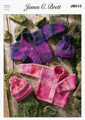 Cardigans and Hat in James C. Brett Marble Chunky (JB013)