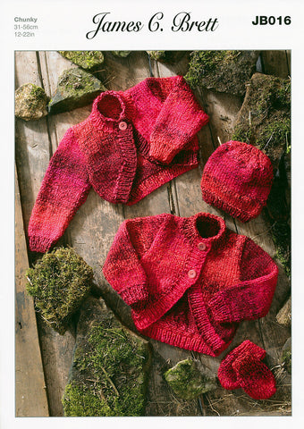 Boleros, Hat and Mittens in James C. Brett Marble Chunky (JB016)