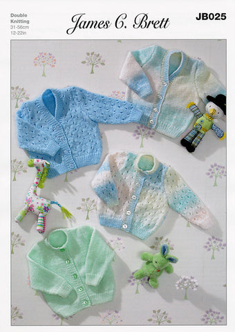 Cardigans in James C. Brett Baby Marble DK and Baby DK (JB025)