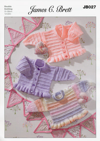 Cardigans in James C. Brett Baby Marble DK and Baby DK (JB027)