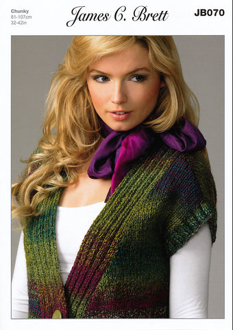 Waistcoat in James C. Brett Marble Chunky (JB070)