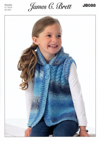 Hooded Top in James C. Brett Marble Chunky (JB088)