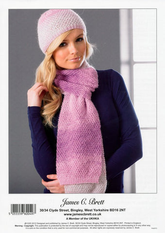 Hat, Scarf and Wrap in James C. Brett DK (JB122)