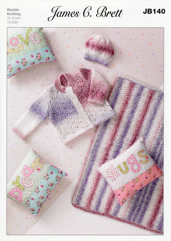 Cardigan, Blanket and Hat in James C. Brett DK (JB140)