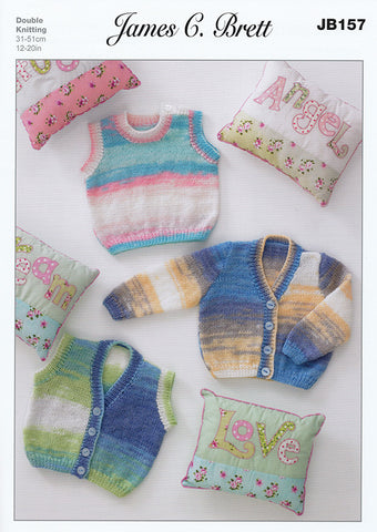 Slipover, Waistcoat and Cardigan in James C. Brett DK (JB157)