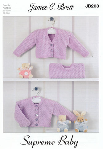 Cardigans and Sweater in James C. Brett Supreme DK (JB203)