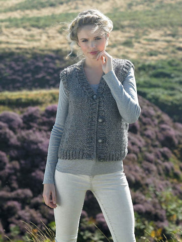 Waistcoat in James C. Brett Rustic Mega Chunky (JB274)
