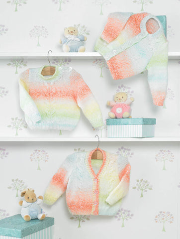 Cardigans and Sweater in James C. Brett Baby Marble DK (JB285)