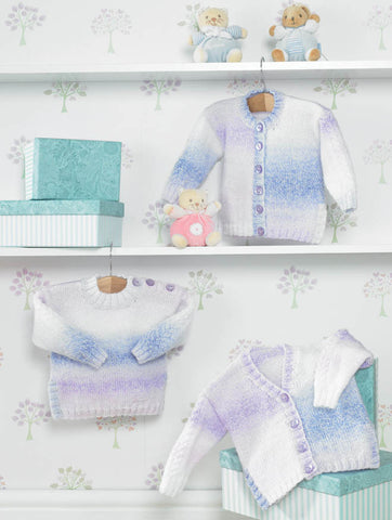 Cardigans and Sweater in James C. Brett Baby Marble DK (JB286)