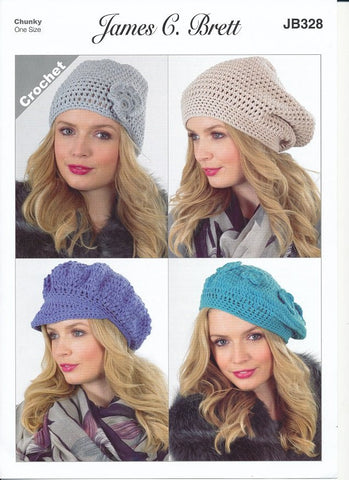 Crochet Hats in James C. Brett Noodles (JB328)
