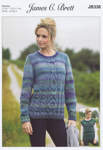 Sweater and Slipover in James C. Brett Marble Chunky (JB338)