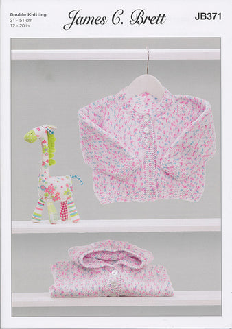 Cardigans in James C. Brett Baby Twinkle Prints DK (JB371)