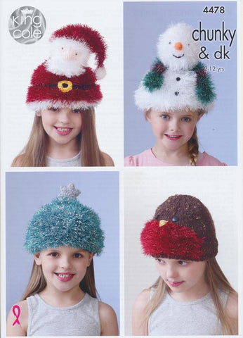 Kid's Novelty Hats in King Cole DK and Chunky (4478)