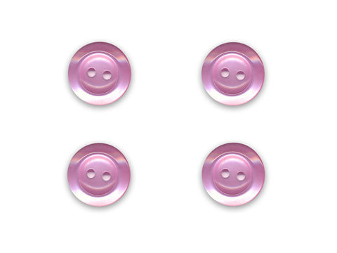 Rimmed  Round Buttons - Pink - 047