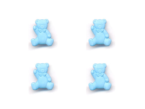 Teddy Bear Shaped Buttons - Blue - 080