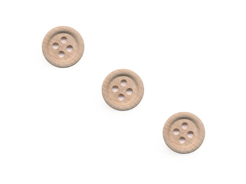 Rimmed  Round Buttons - Wood - 099
