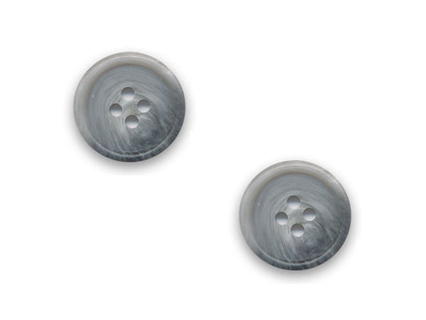 Rimmed Shell Effect  Round Buttons - Grey - 109
